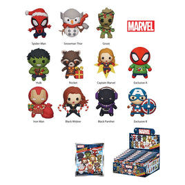 Marvel 3D PVC Bag Clips Marvel Christmas Series 1 Display (24)