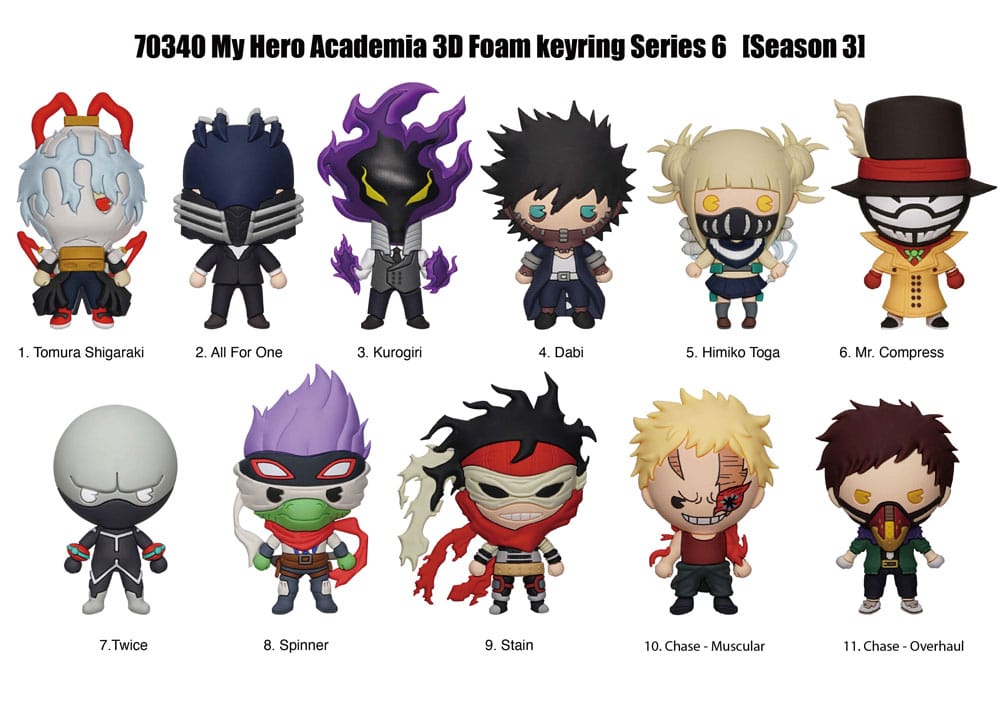 My Hero Academia 3D Foam Bag Clips Series 6 Display (24)
