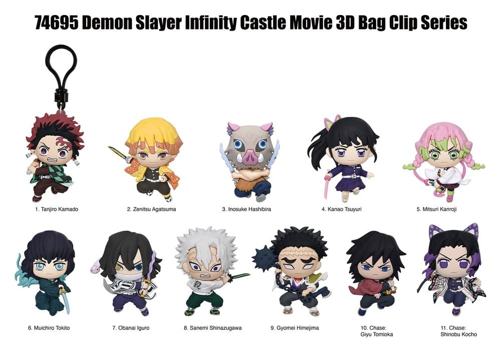 Demon Slayer 3D Foam Bag Clips Infinity Castle Serie 1 Display (24)