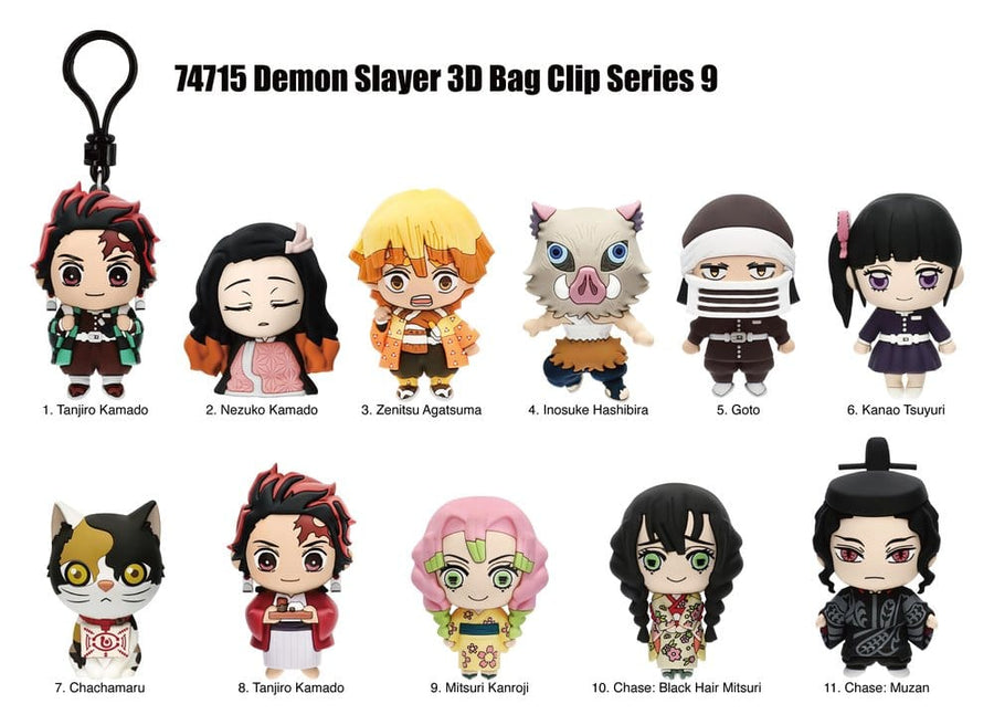 Demon Slayer: Kimetsu no Yaiba 3D PVC Bag Clips Series 9 Blind Bag Display (24)