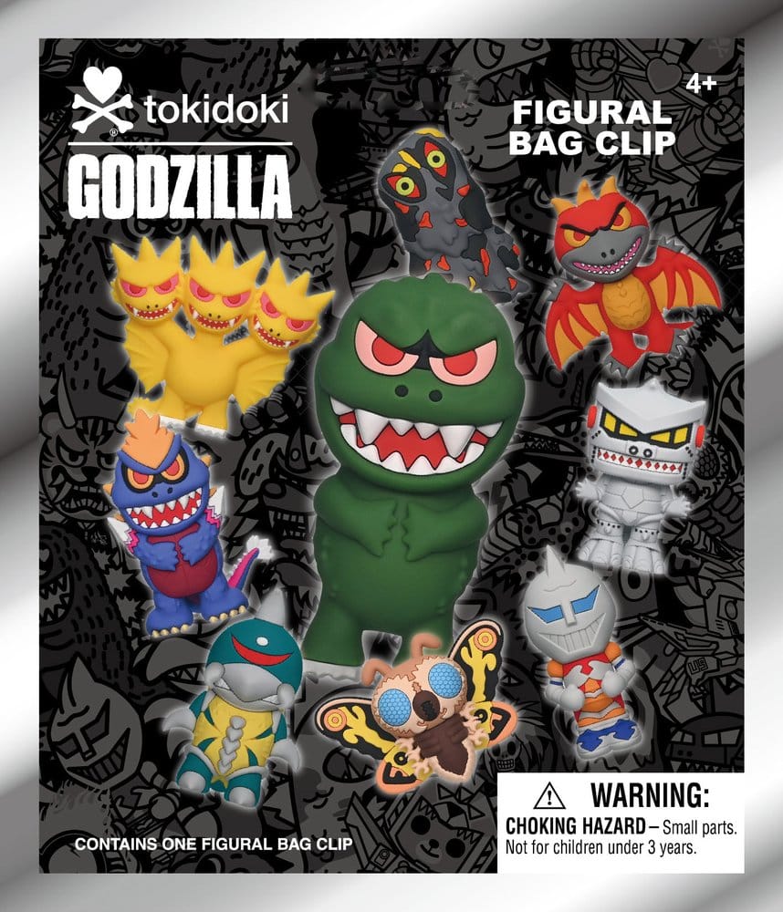 Tokidoki x Godzilla 3D Foam Bag Clips Display (24)