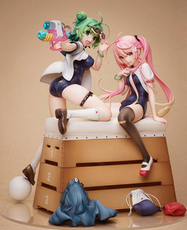 Poyoyon Rock Artwork Collection PVC Statue 1/5.5 Midori & Pink Sukumizu 28 cm