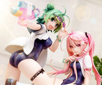 Poyoyon Rock Artwork Collection PVC Statue 1/5.5 Midori & Pink Sukumizu 28 cm