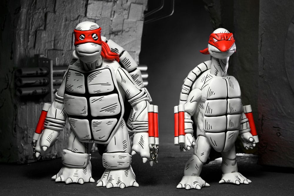 Teenage Mutant Ninja Turtles (Mirage Comics) Action Figures 2-Pack Black and White First Turtles 18 cm