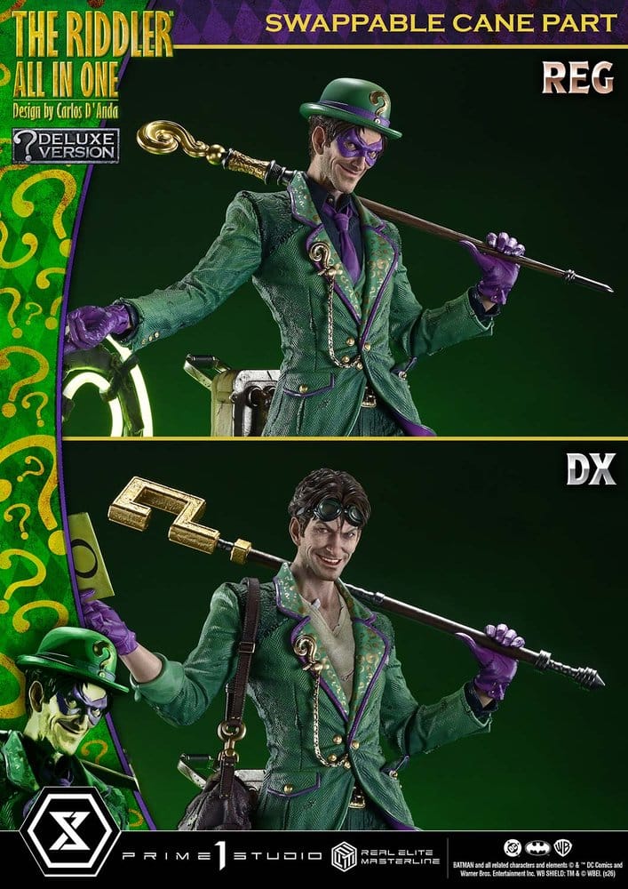 DC Comics Real Elite Masterline Series Statue 1/3 The Riddler All In One (Design by Carlos D'Anda) Deluxe Version 74 cm