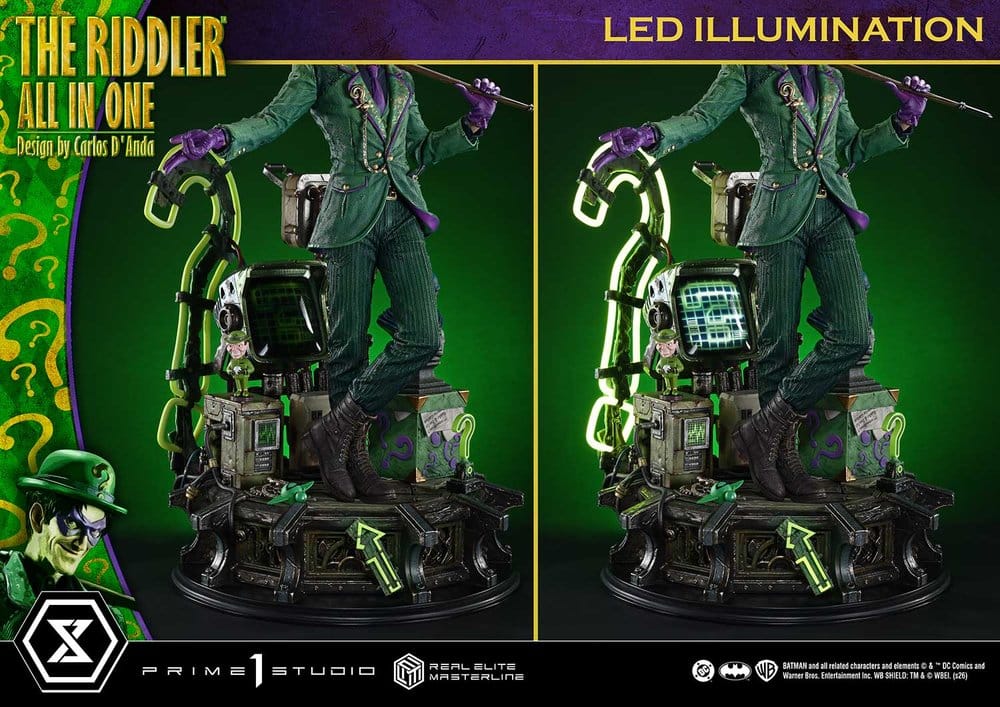 DC Comics Real Elite Masterline Series Statue 1/3 The Riddler All In One (Design by Carlos D'Anda) Deluxe Version 74 cm