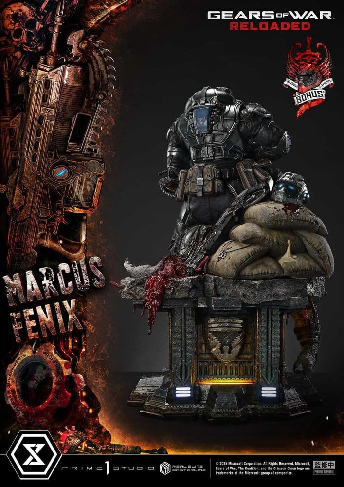 Gears of War: Reloaded Real Elite Masterline Series Statue 1/3 Marcus Fenix Ultimate Bonus Version 97 cm