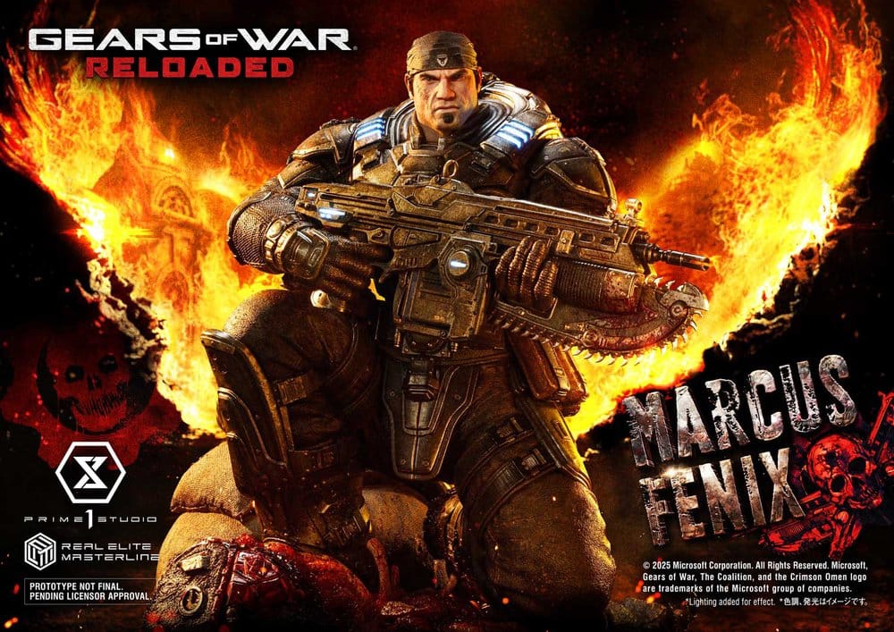 Gears of War: Reloaded Real Elite Masterline Series Statue 1/3 Marcus Fenix Ultimate Bonus Version 97 cm