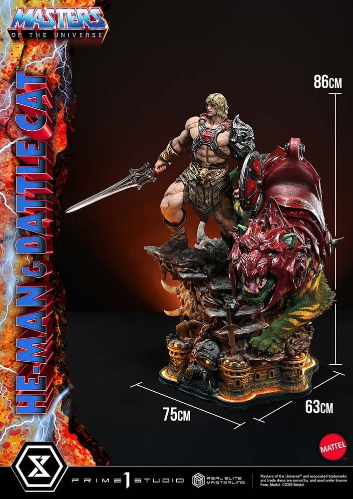 Masters of the Universe Real Elite Masterline Series Statue 1/4 He-Man & Battle Cat Ultimate Bonus Version 86 cm