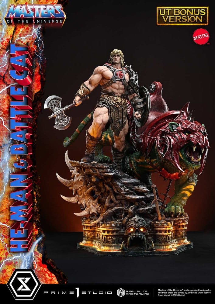 Masters of the Universe Real Elite Masterline Series Statue 1/4 He-Man & Battle Cat Ultimate Bonus Version 86 cm