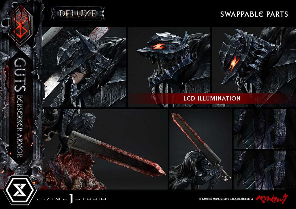 Berserk Ultimate Premium Masterline Series Statue 1/4 Guts, Berserker Armor Grunbeld vs. Guts Deluxe Version 94 cm