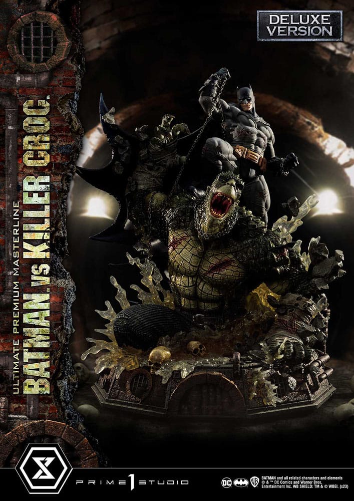 DC Comics - Batman Ultimate Premium Masterline Series Statue - Batman Versus Killer Croc Deluxe Bonus Version
