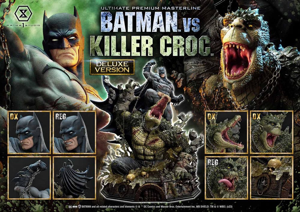 DC Comics - Batman Ultimate Premium Masterline Series Statue - Batman Versus Killer Croc Deluxe Bonus Version
