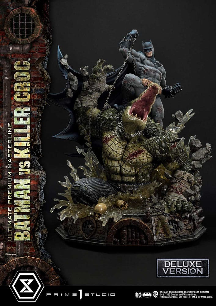 DC Comics - Batman Ultimate Premium Masterline Series Statue - Batman Versus Killer Croc Deluxe Bonus Version