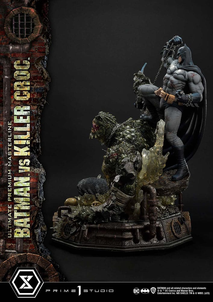 DC Comics - Batman Ultimate Premium Masterline Series Statue - Batman Versus Killer Croc Deluxe Bonus Version