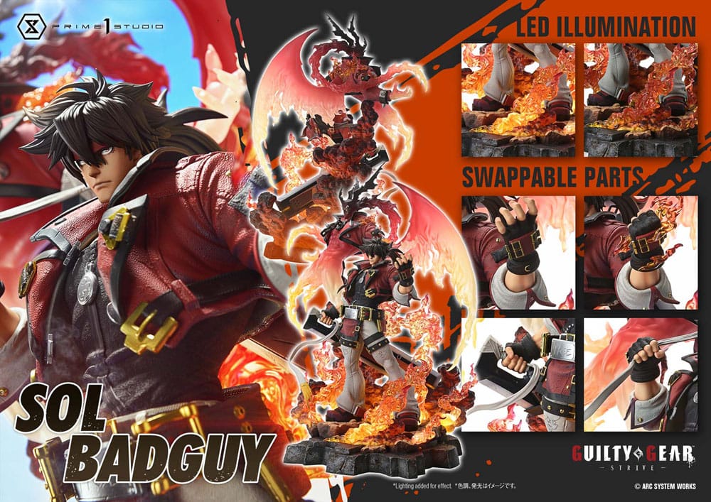 Guilty Gear Strive Ultimate Premium Masterline Series Statue 1/4 Sol Badguy Bonus Version 82 cm