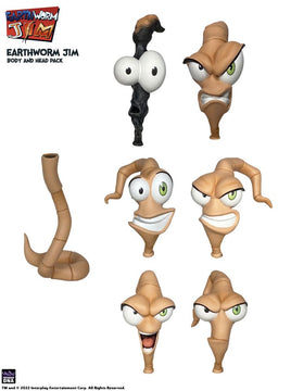 Earthworm Jim Accessory Pack Wave 1: Worm Body & Jim Heads