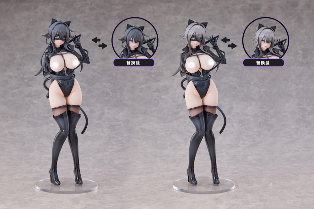 Original Character Tmano PVC Figures 2-Pack 1/6 Cat Woman Happy-chan DX Ver. 27 cm
