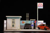 Original Illustration 1/64 Paper Model Kit 1/64 Gas Station 11 cm (re-run)