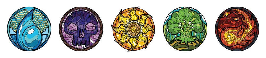 Magic: The Gathering Pins Blind Box Mystery Stained Glass Lands Assortment (10)