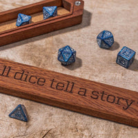 Q Workshop Sapelli Dice Box All dice tell a story