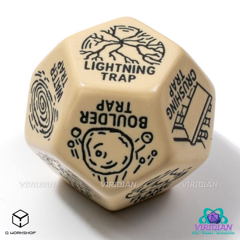 Viridian Jumbo Dice Trap Generator Die D12 Beige