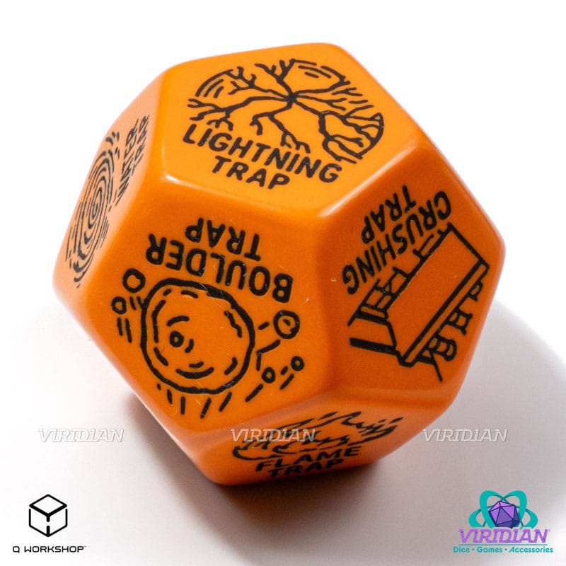 Viridian Jumbo Dice Trap Generator Die D12 Orange