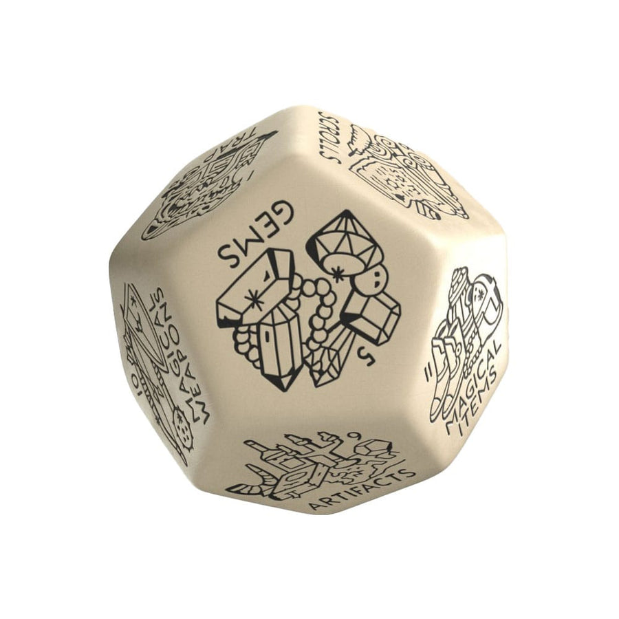 Viridian Jumbo Dice Treasure Generator Die D12 Beige