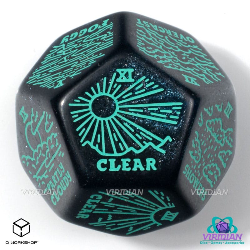 Viridian Jumbo Dice Weather Generator Die D12 Turquise