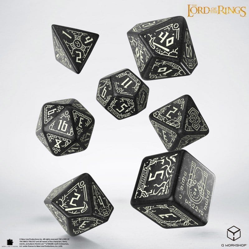 The Lord of the Rings Dice Set of 7 Moria (Glow in the Dark)