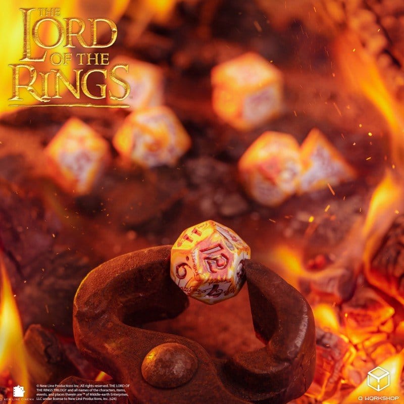 The Lord of the Rings Full Art Dice Set of 7 Ring-bearers (Whitefire Radiance)