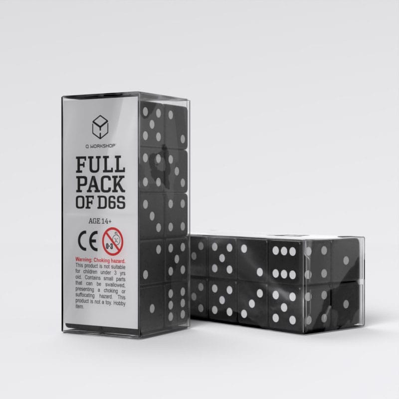 Q Workshop Dice Set Full Pack D6 Black (20)