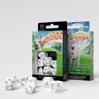 Bright Llama Dice Set White & Black (7)