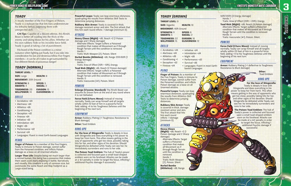 Power Rangers RPG book Finster's Monster-Matic Cookbook Sourcebook *Englische Version*