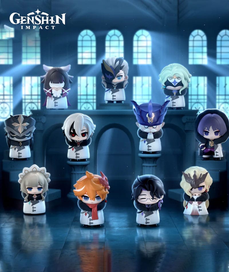 Genshin Impact Mini Figures Fatui Harbingers Chibi Design 7 cm Blind Box Display (9)