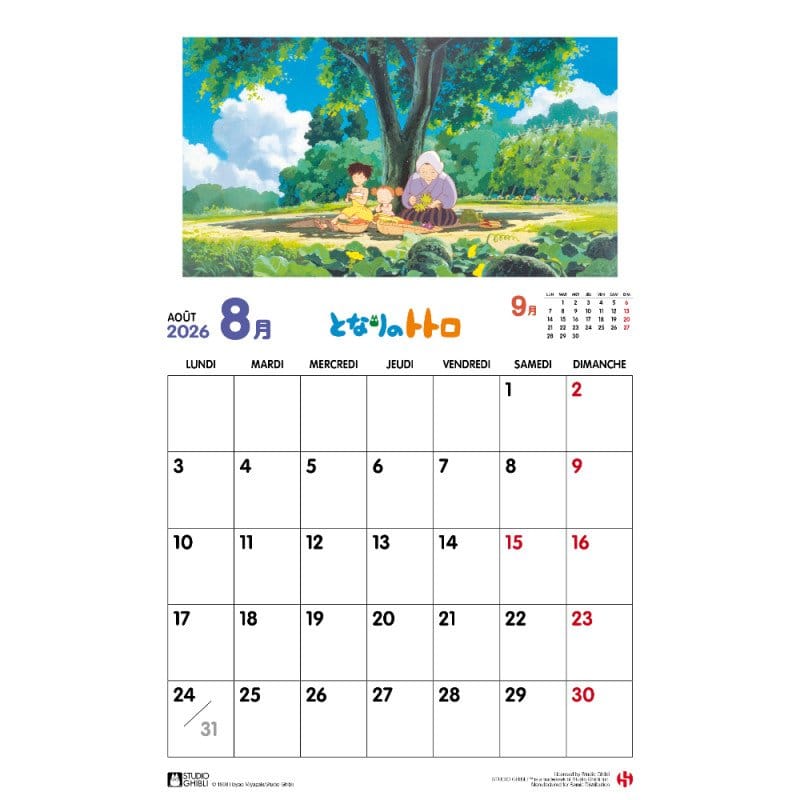 My Neighbor Totoro Calendar 2026 *French Version*