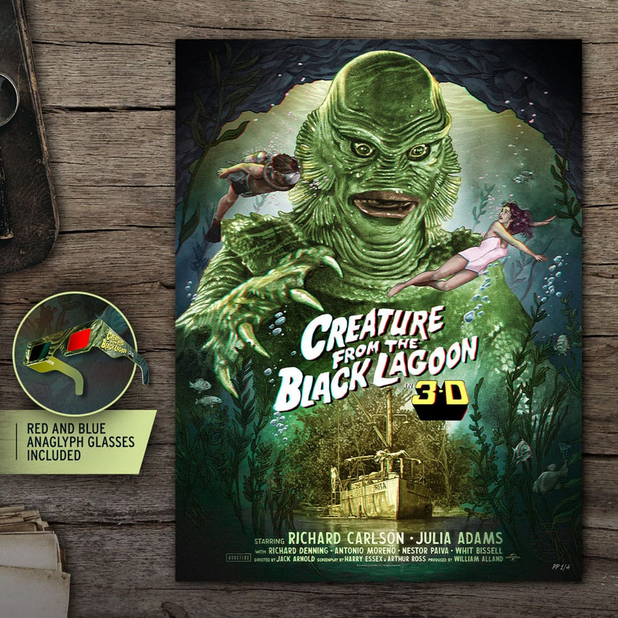 The Creature from the Black Lagoon Art Print Creature from the Black Lagoon (3D Variant) by Ruiz Burgos 61 x 46 cm - unframed
