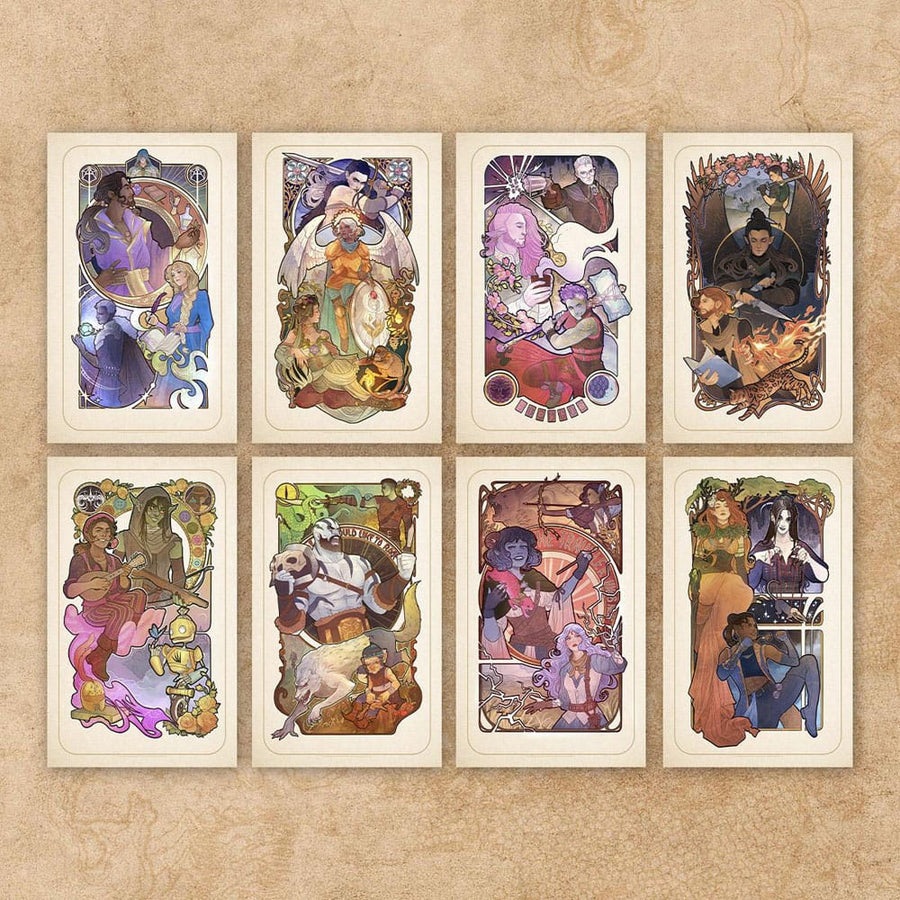 Critical Role Art Print 10th Anniversary Art Nouveau Illustrations 46 x 28 cm - unframed (Set of 8)