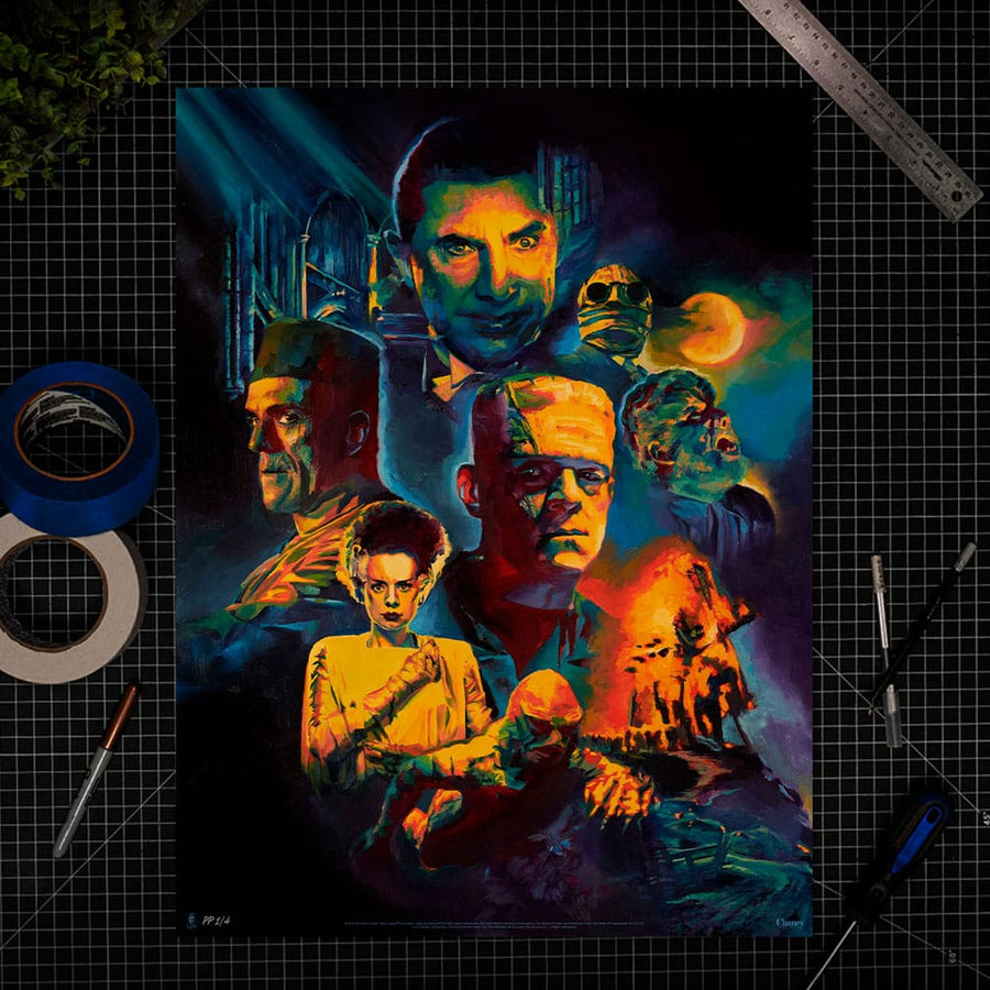 Universal Monsters Art Print Collage by Chris Valentine 61 x 46 cm - unframed