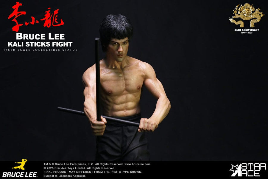 Enter the Dragon Movie Statue 1/6 Bruce Lee Kali Sticks Fight Deluxe Basement Version 30 cm