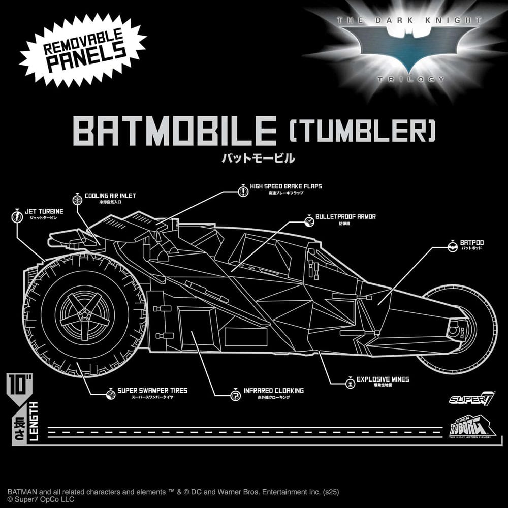 Batman 1989 Super Cyborg Vehicle Batmobile Tumbler (Full Color) 33 cm
