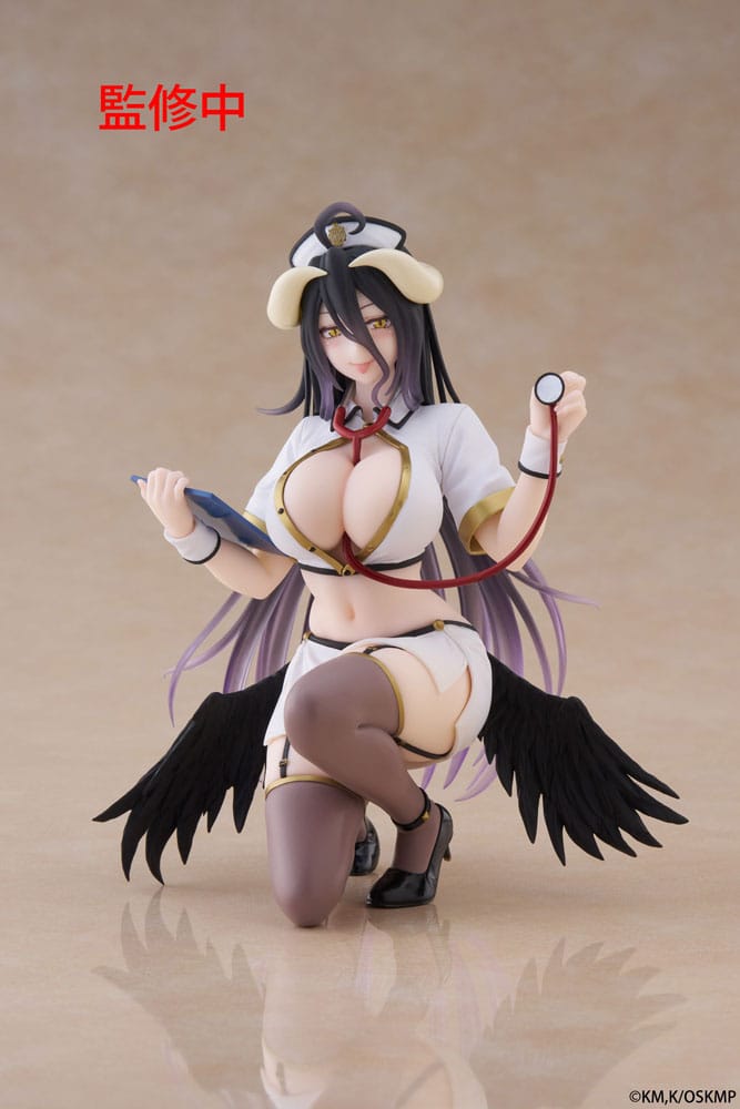 Overlord PVC Statue Desktop Cute Figure Albedo Nurse Ver. Renewal 13 cm