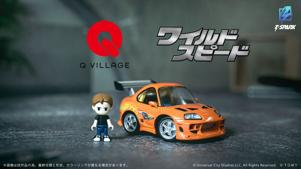 Fast & Furious Q-Village Vehicle with mini-figure Toyota Supra JZA80 9 cm