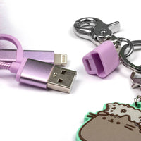 Pusheen - USB Charging Cable 3in1 with Keychain Pom Pom