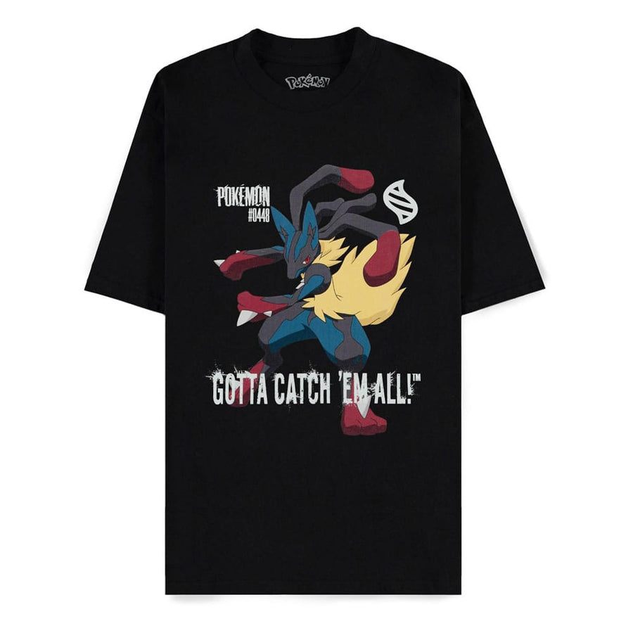 Pokémon Mega Evolutions T-Shirt Mega Lucario Gotta Catch Em All Size L