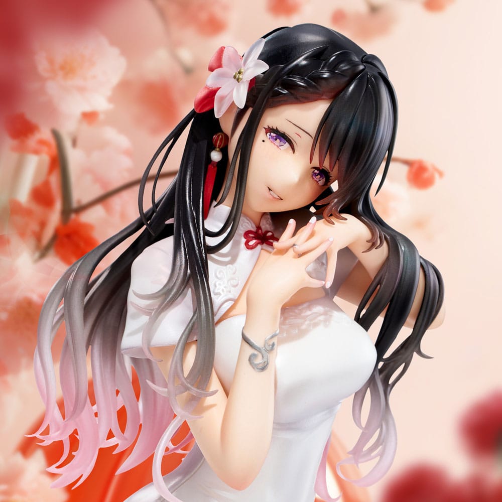 Original Illustration PVC Statue Mai Okuma illustration Healing-type white chinese dress lady 26 cm