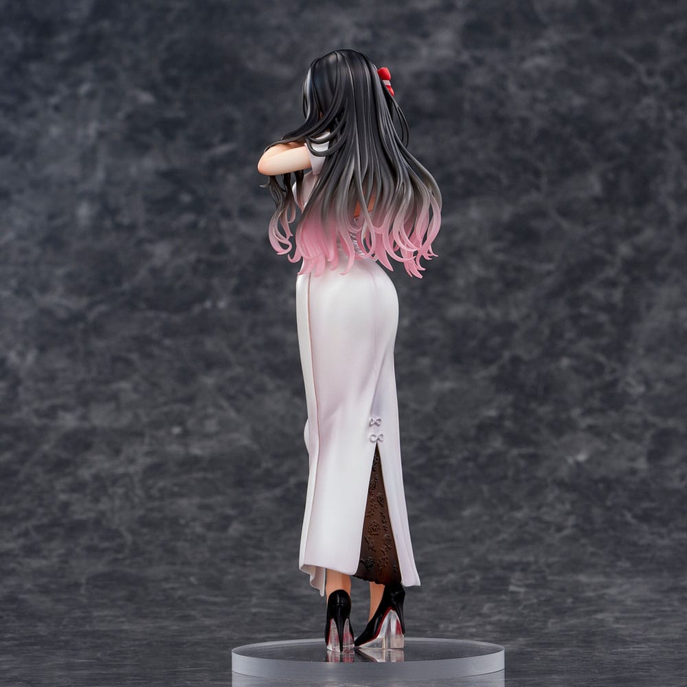 Original Illustration PVC Statue Mai Okuma illustration Healing-type white chinese dress lady 26 cm