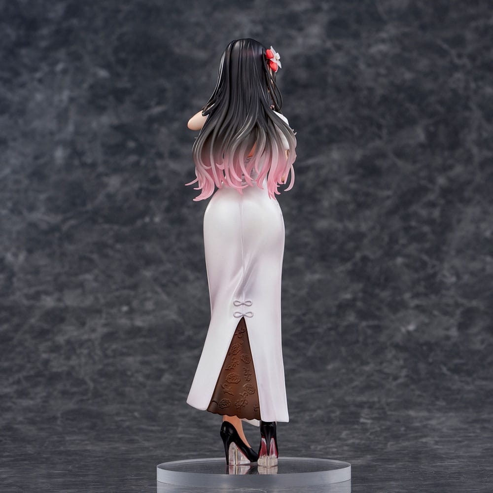 Original Illustration PVC Statue Mai Okuma illustration Healing-type white chinese dress lady 26 cm