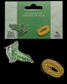 Lord of the Rings Collectors Pins 2-Pack Elfen Leaf & One Ring