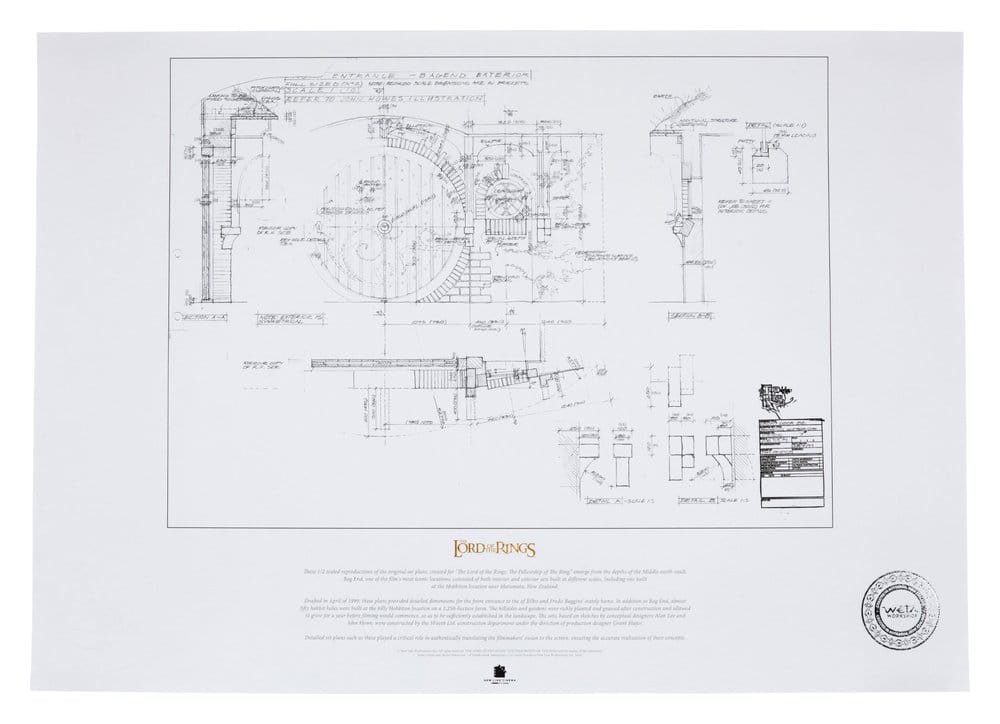 Lord of the Rings Blueprint Art Print Bag End 59 x 42 cm